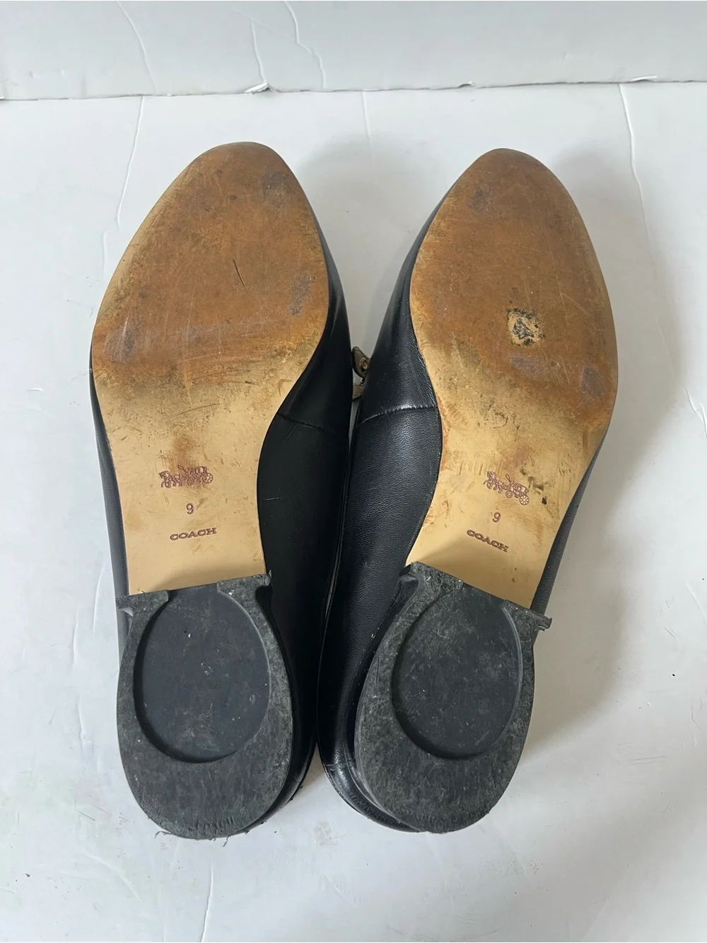 Coach Irene Black Leather point-toe Slip-On Mule Loafers size 9B